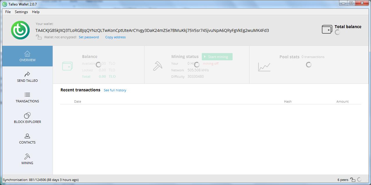 Talleo GUI Wallet | Cryptunit